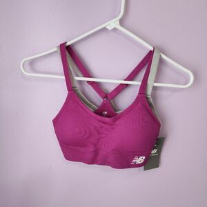 New Balance Sports Bras Womens S/P 2 pack Fuchsia and Light Grey New with Tag